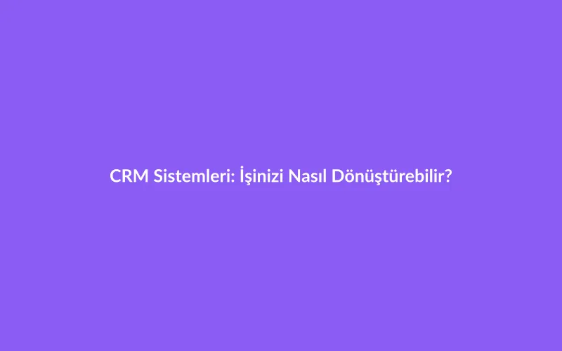 CRM Sistemleri: İşinizi Nasıl Dönüştürebilir?
