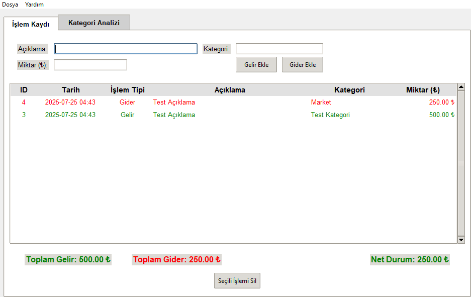 Ücretsiz Masaüstü Gelir Gider Programı (Windows .exe)